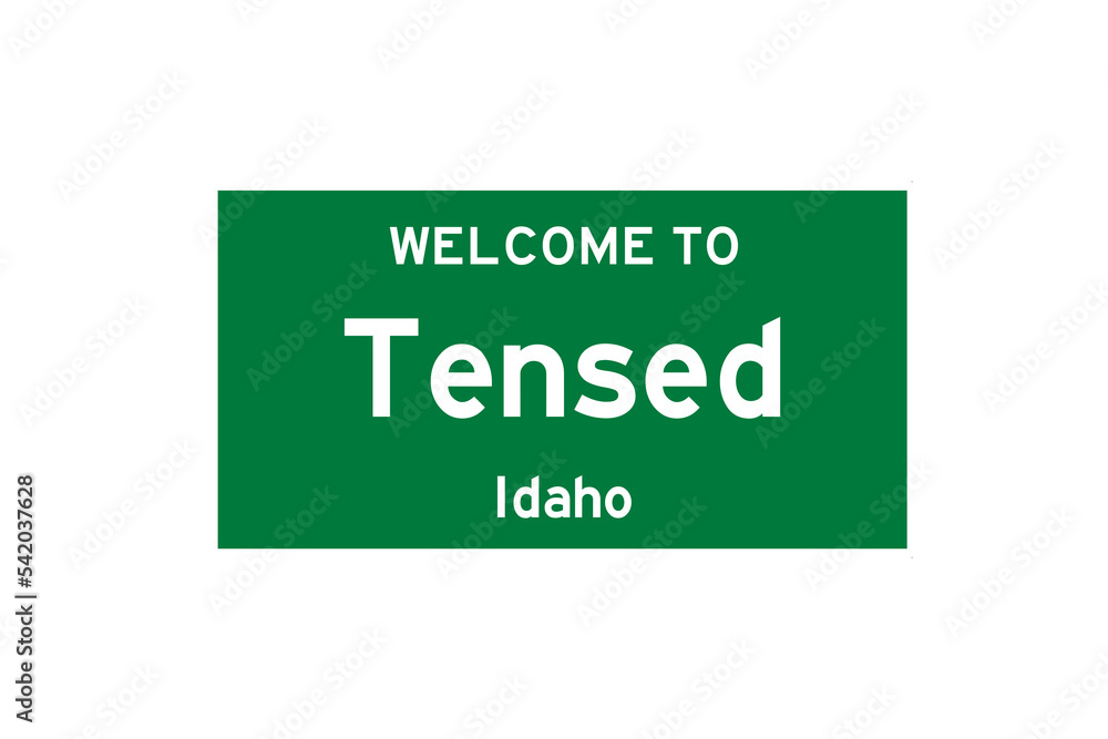 Tensed, Idaho, USA. City limit sign on transparent background. Tensed, Idaho, USA. City limit sign on transparent background.