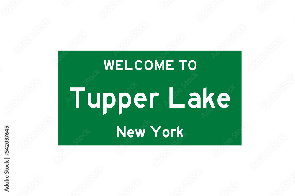 Tupper Lake, New York, USA. City limit sign on transparent background. Tupper Lake, New York, USA. City limit sign on transparent background.