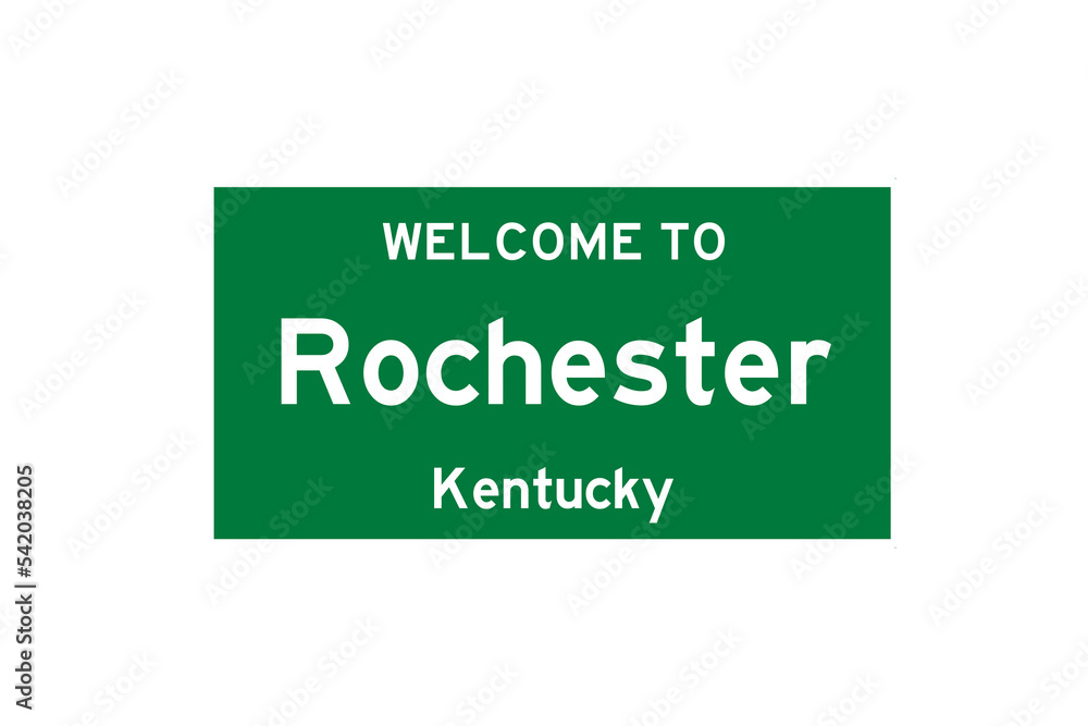 Rochester, Kentucky, USA. City limit sign on transparent background. Rochester, Kentucky, USA. City limit sign on transparent background.