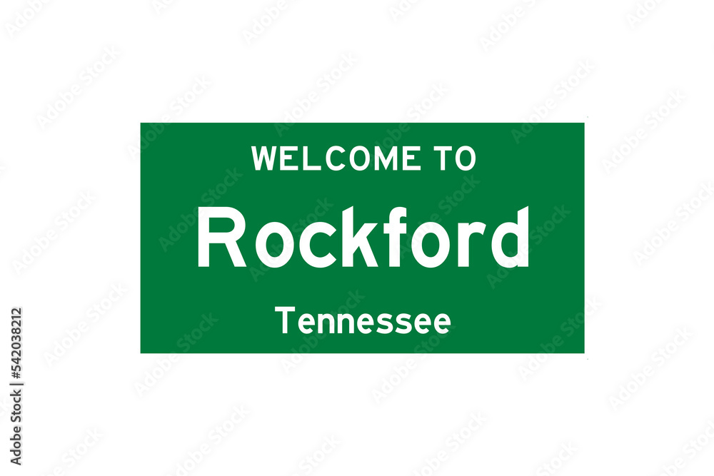 Rockford, Tennessee, USA. City limit sign on transparent background. Rockford, Tennessee, USA. City limit sign on transparent background.