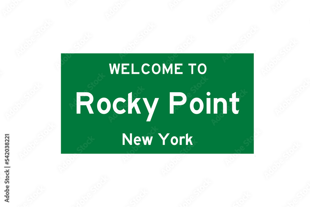 Rocky Point, New York, USA. City limit sign on transparent background. Rocky Point, New York, USA. City limit sign on transparent background.