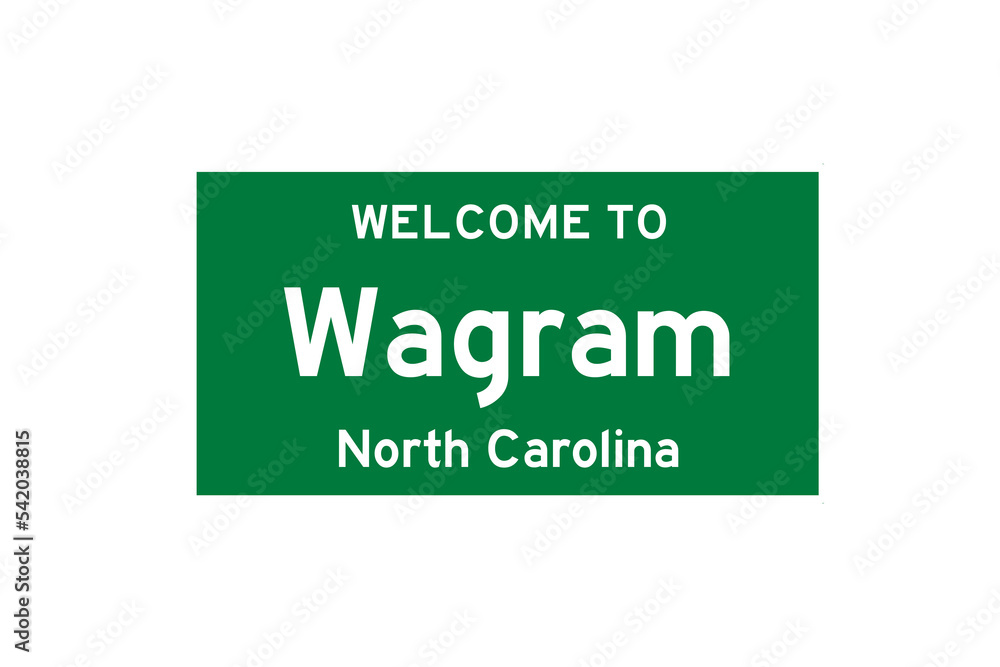 Wagram, North Carolina, USA. City limit sign on transparent background
