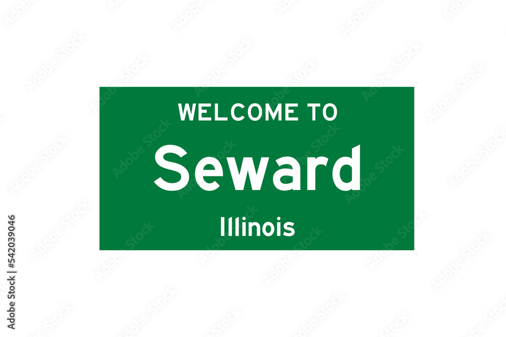 Seward, Illinois, USA. City limit sign on transparent background. Seward, Illinois, USA. City limit sign on transparent background.