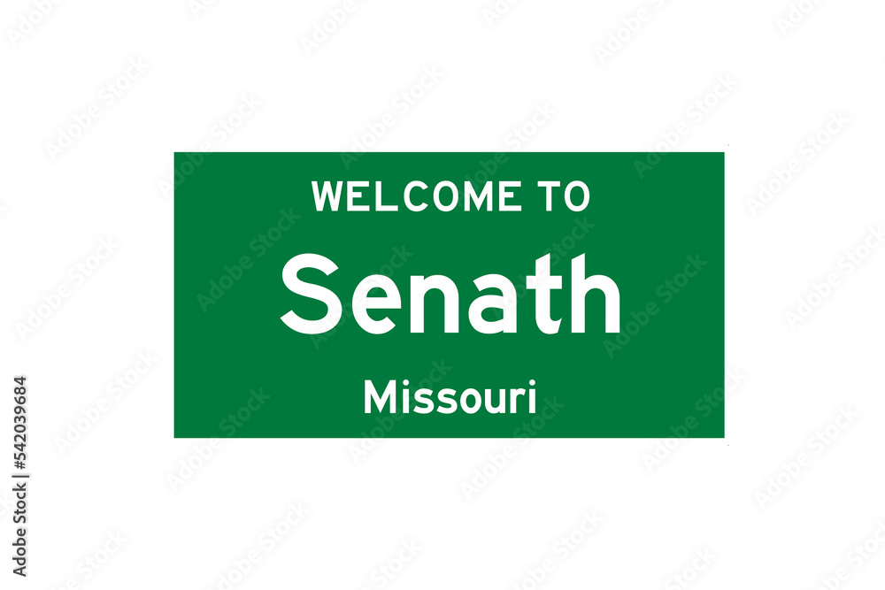 Senath, Missouri, USA. City limit sign on transparent background. Senath, Missouri, USA. City limit sign on transparent background.