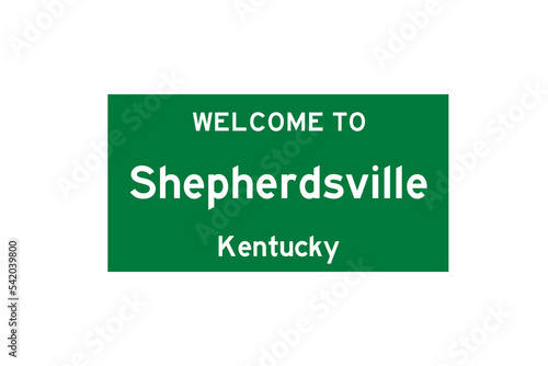 Shepherdsville, Kentucky, USA. City limit sign on transparent background.  photo