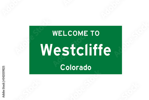 Obraz na płótnie Westcliffe, Colorado, USA. City limit sign on transparent background. w salonie