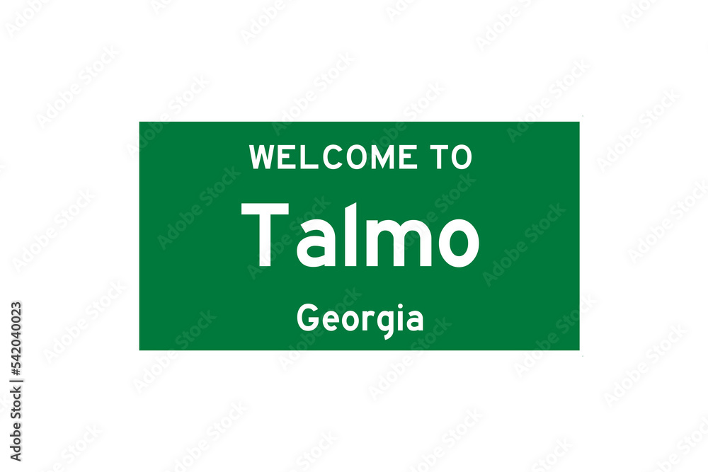 Talmo, Georgia, USA. City limit sign on transparent background. Talmo, Georgia, USA. City limit sign on transparent background.
