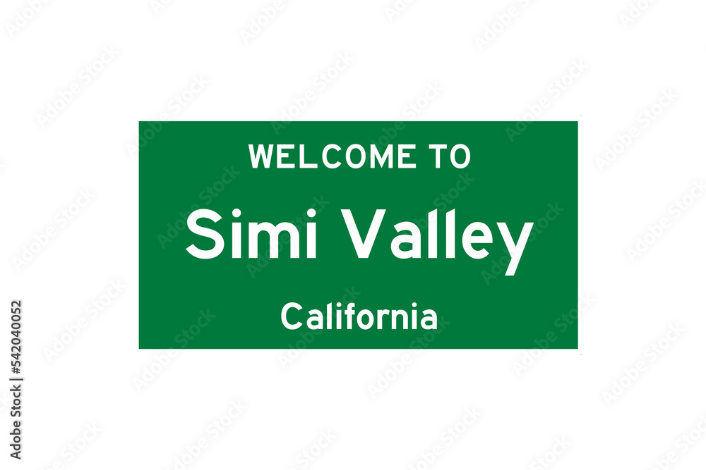 Simi Valley, California, USA. City limit sign on transparent background. Simi Valley, California, USA. City limit sign on transparent background.