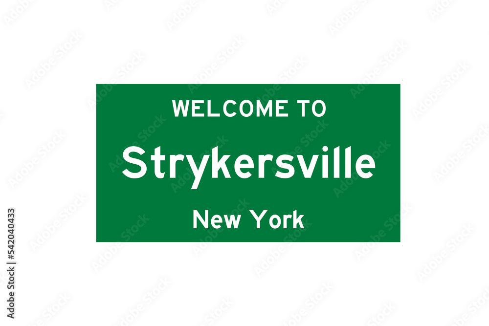 Strykersville, New York, USA. City limit sign on transparent background. Strykersville, New York, USA. City limit sign on transparent background.