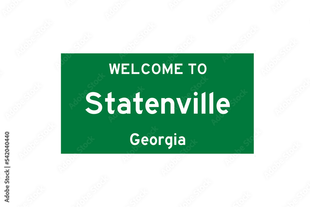 Statenville, Georgia, USA. City limit sign on transparent background. Statenville, Georgia, USA. City limit sign on transparent background.