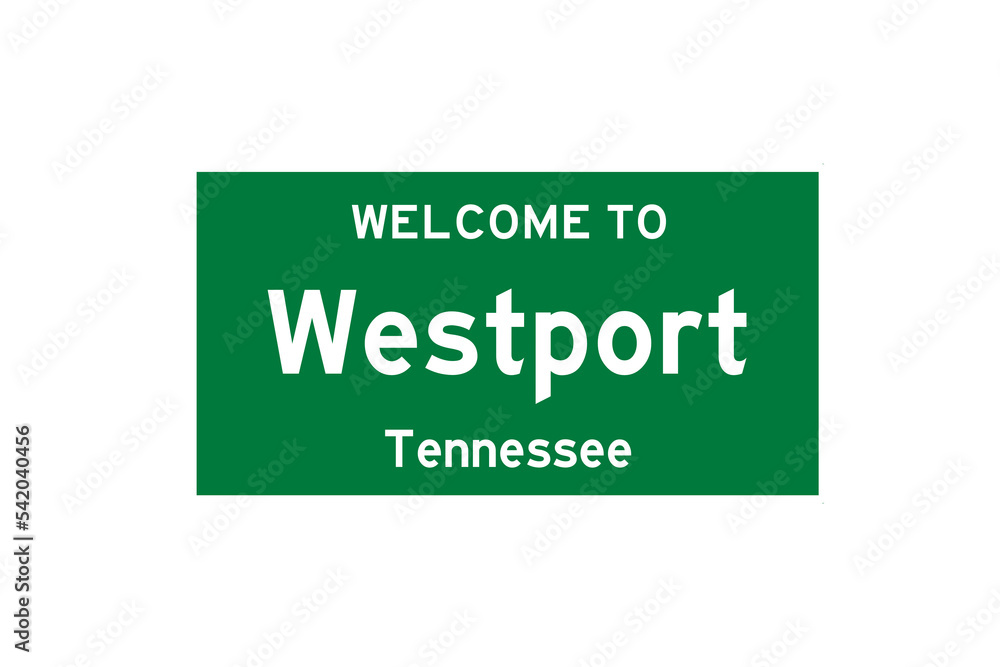Westport, Tennessee, USA. City limit sign on transparent background. Westport, Tennessee, USA. City limit sign on transparent background.