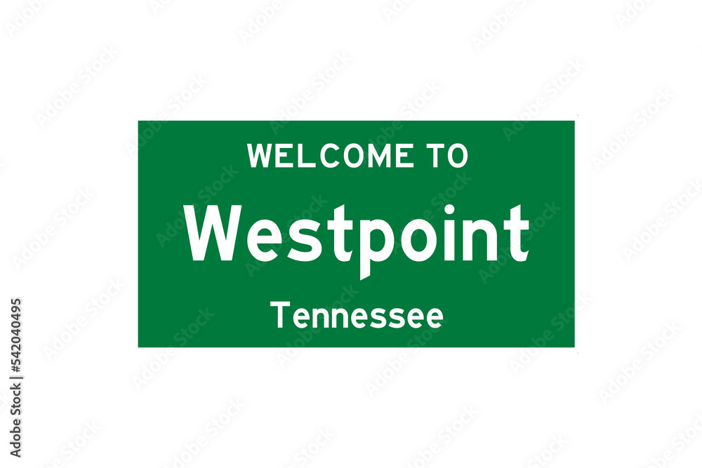 Westpoint, Tennessee, USA. City limit sign on transparent background. Westpoint, Tennessee, USA. City limit sign on transparent background.