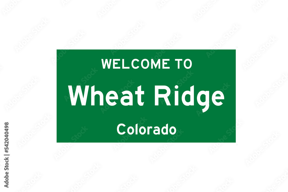 Wheat Ridge, Colorado, USA. City limit sign on transparent background. Wheat Ridge, Colorado, USA. City limit sign on transparent background.