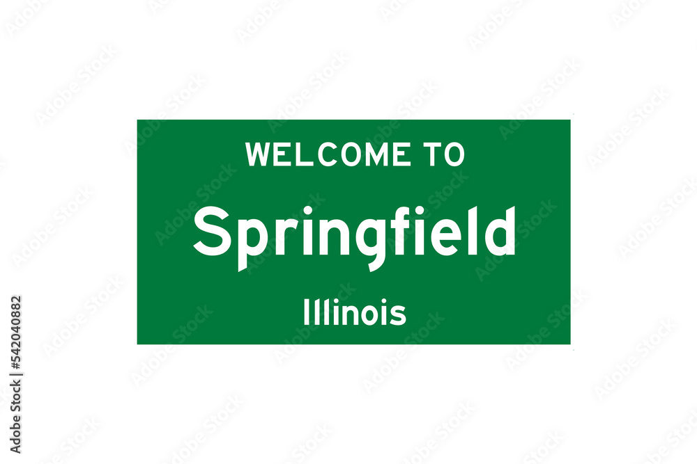 Springfield, Illinois, USA. City limit sign on transparent background. Springfield, Illinois, USA. City limit sign on transparent background.