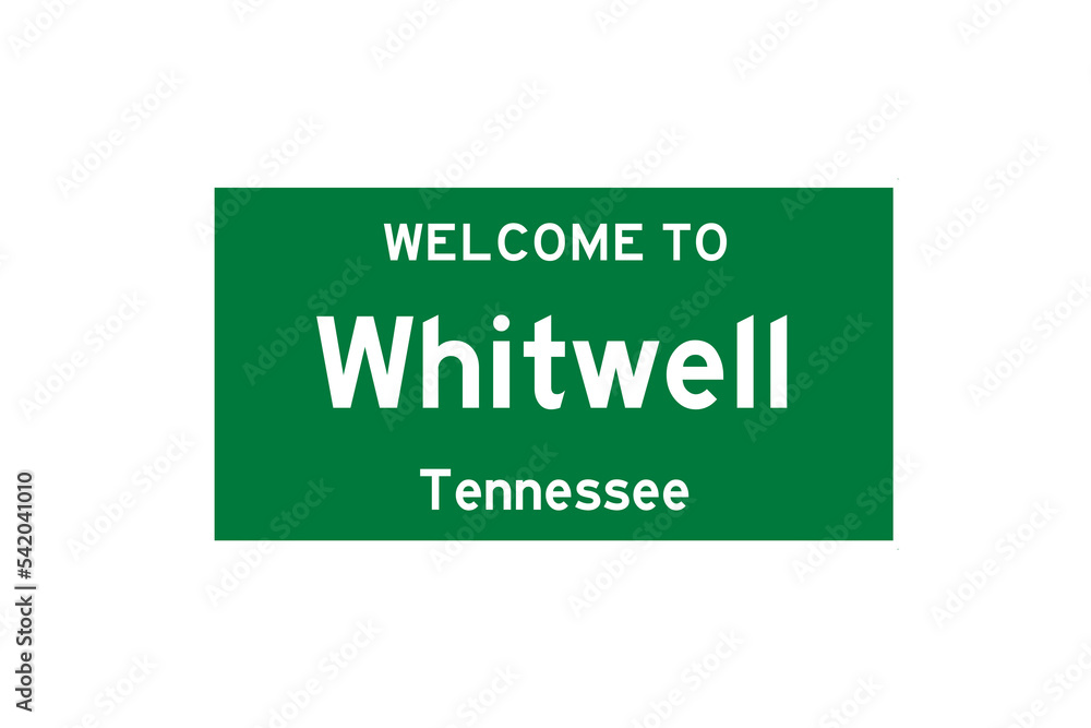 Whitwell, Tennessee, USA. City limit sign on transparent background. Whitwell, Tennessee, USA. City limit sign on transparent background.