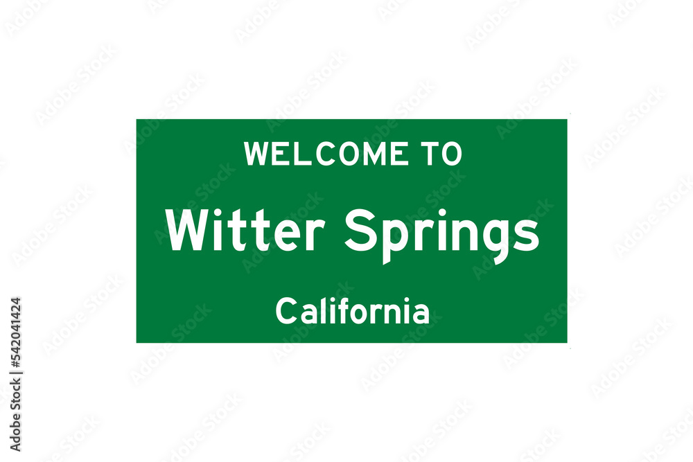 Witter Springs, California, USA. City limit sign on transparent background. Witter Springs, California, USA. City limit sign on transparent background.