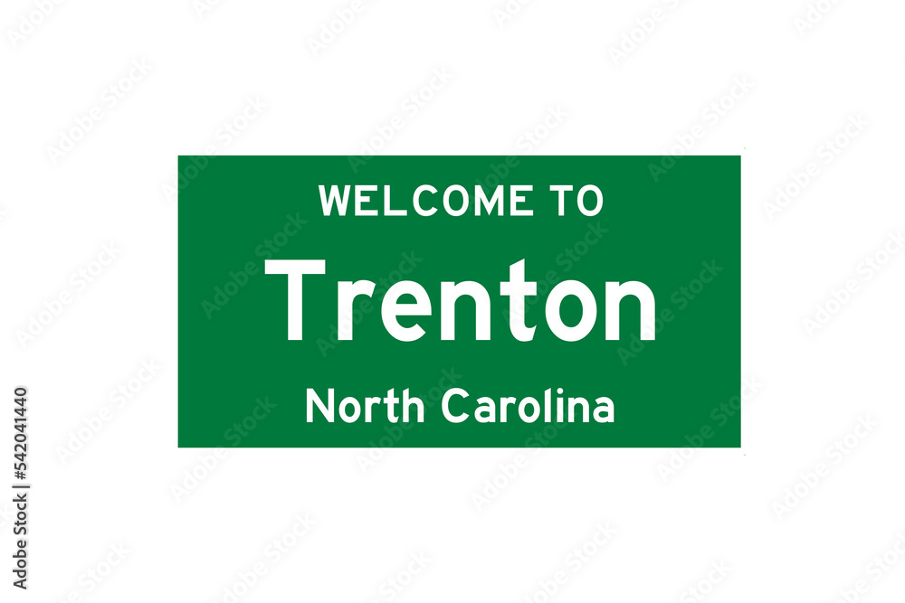 Trenton, North Carolina, USA. City limit sign on transparent background. Trenton, North Carolina, USA. City limit sign on transparent background.