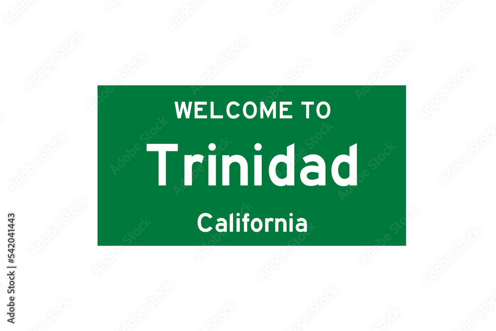 Trinidad, California, USA. City limit sign on transparent background. Trinidad, California, USA. City limit sign on transparent background.