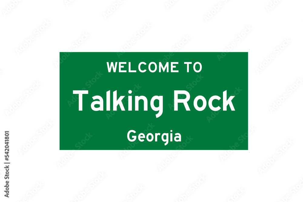Talking Rock, Georgia, USA. City limit sign on transparent background. Talking Rock, Georgia, USA. City limit sign on transparent background.