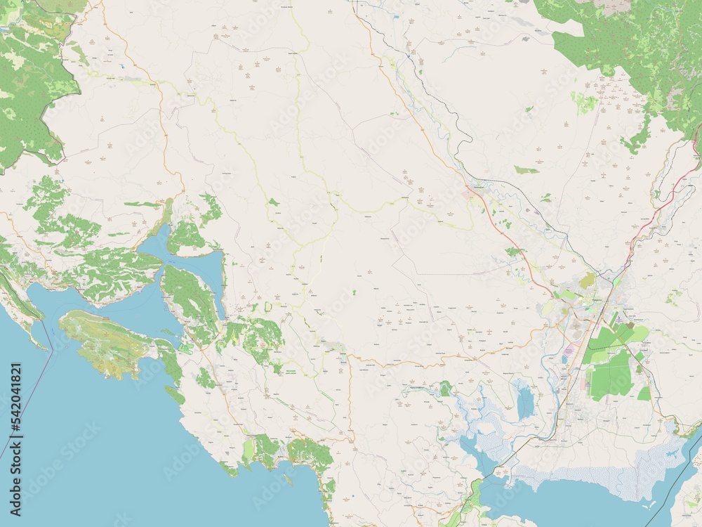 Fototapeta premium Cetinje, Montenegro. OSM. No legend