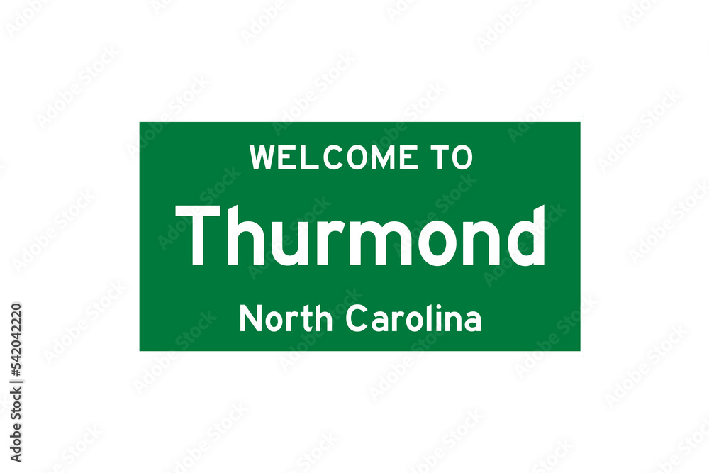 Thurmond, North Carolina, USA. City limit sign on transparent background. Thurmond, North Carolina, USA. City limit sign on transparent background.