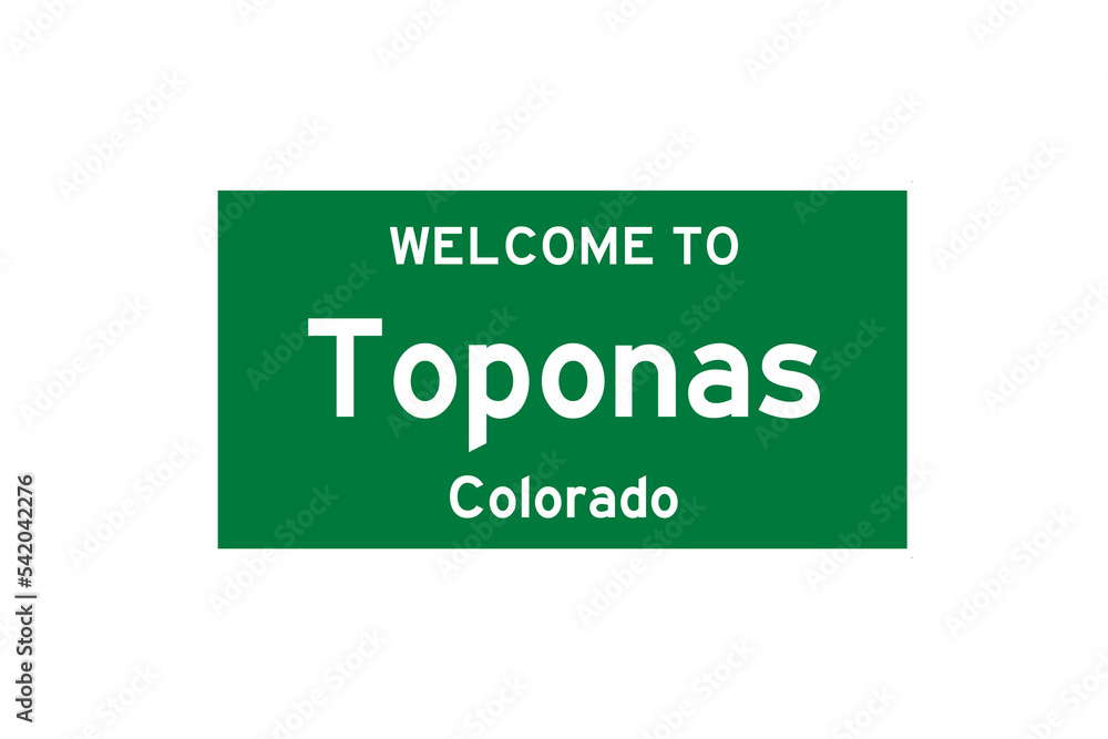 Toponas, Colorado, USA. City limit sign on transparent background. Toponas, Colorado, USA. City limit sign on transparent background.