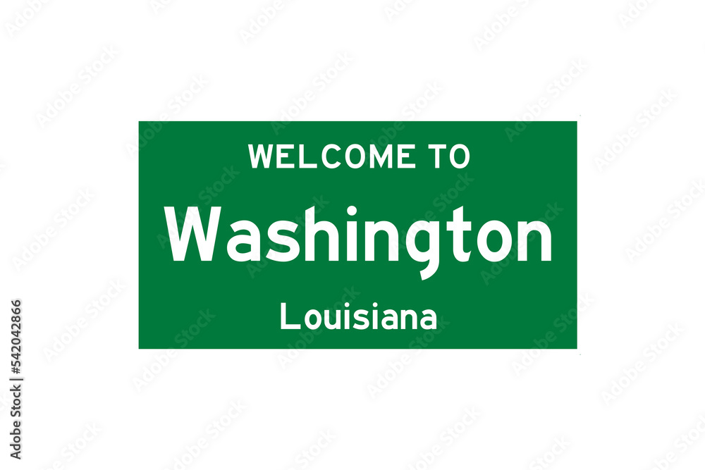 Washington, Louisiana, USA. City limit sign on transparent background. Washington, Louisiana, USA. City limit sign on transparent background.