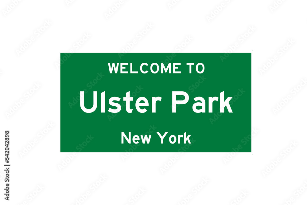 Ulster Park, New York, USA. City limit sign on transparent background. Ulster Park, New York, USA. City limit sign on transparent background.