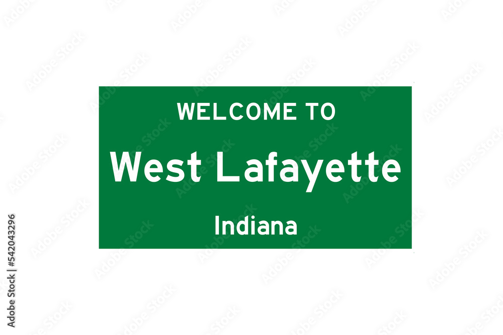 West Lafayette, Indiana, USA. City limit sign on transparent background. West Lafayette, Indiana, USA. City limit sign on transparent background.