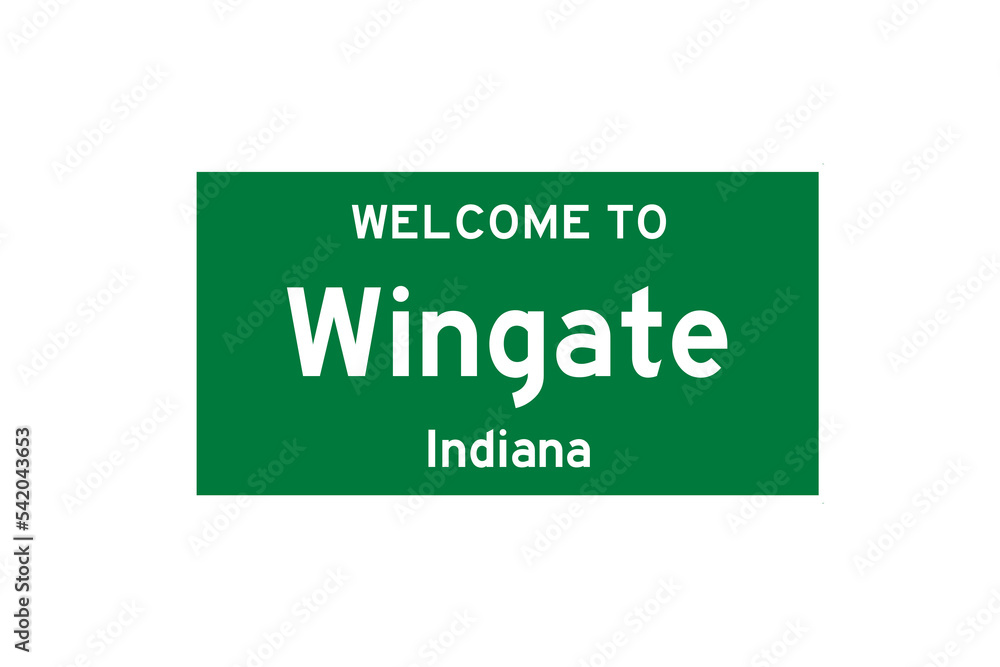 Wingate, Indiana, USA. City limit sign on transparent background. Wingate, Indiana, USA. City limit sign on transparent background.