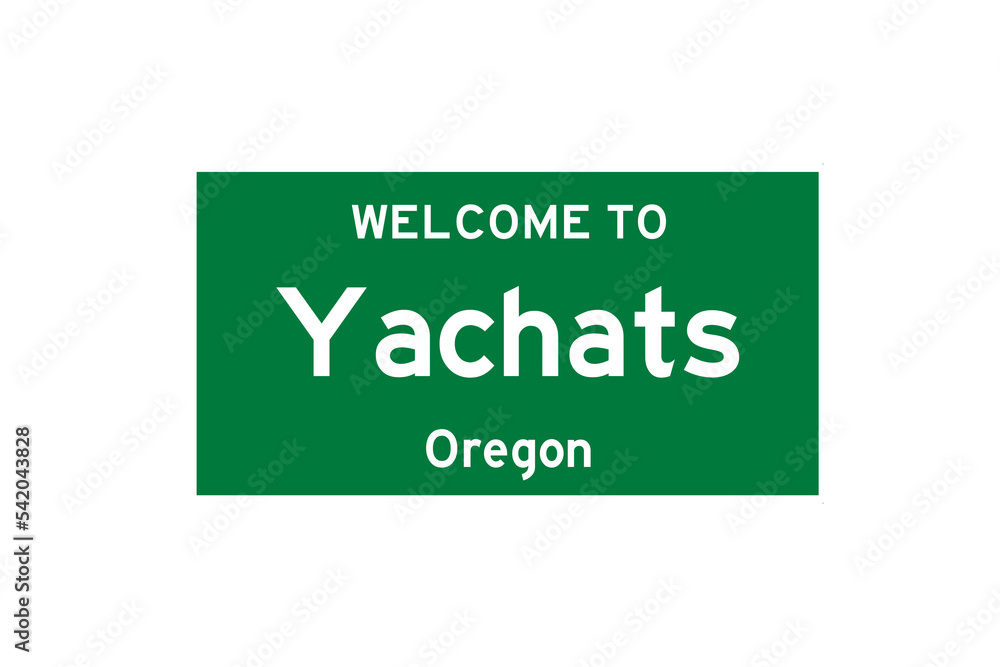 Yachats, Oregon, USA. City limit sign on transparent background. Yachats, Oregon, USA. City limit sign on transparent background.