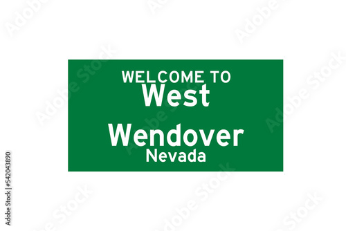 West Wendover, Nevada, USA. City limit sign on transparent background. 