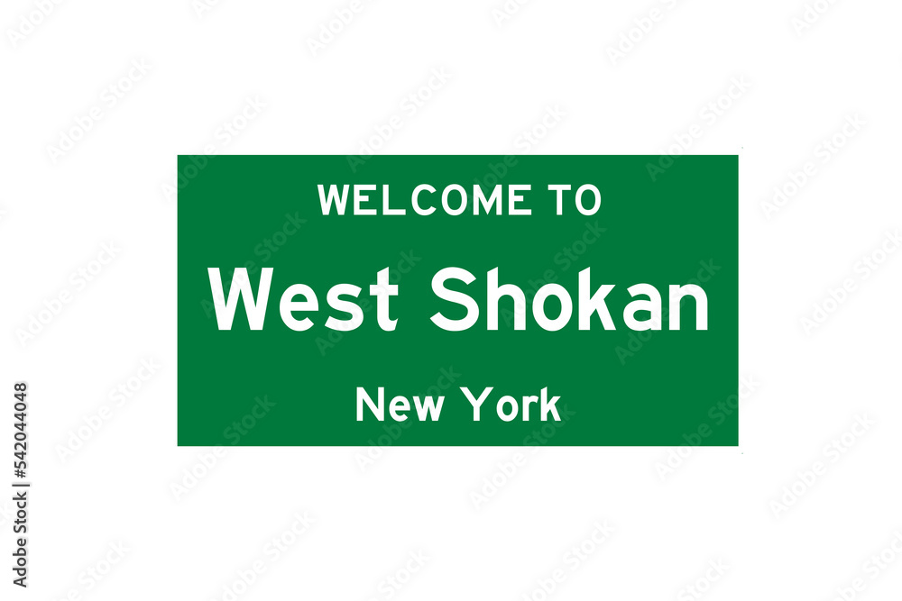 West Shokan, New York, USA. City limit sign on transparent background. West Shokan, New York, USA. City limit sign on transparent background.