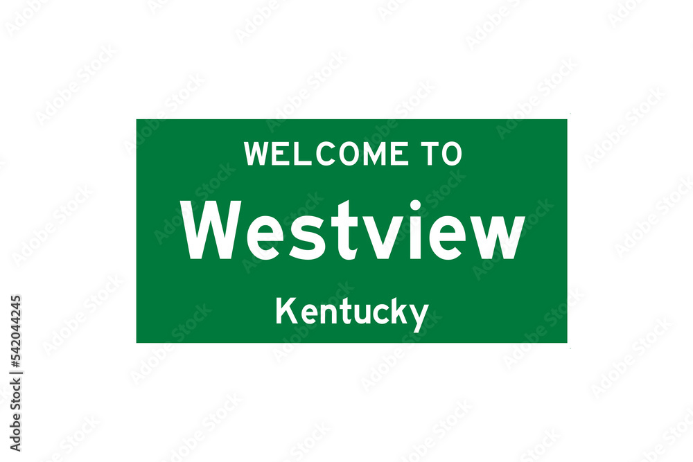 Westview, Kentucky, USA. City limit sign on transparent background. Westview, Kentucky, USA. City limit sign on transparent background.