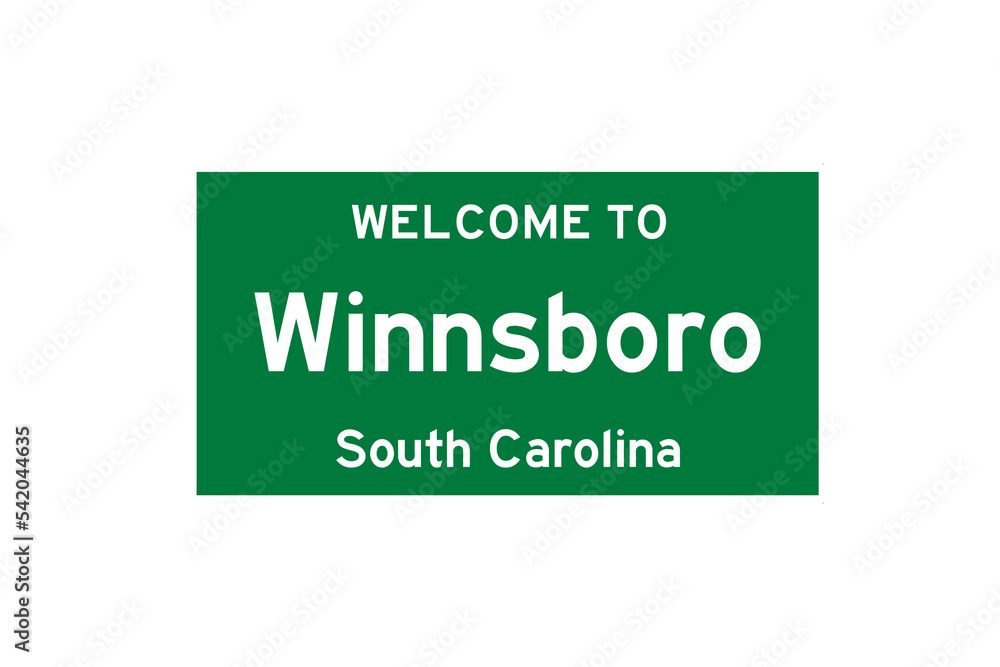 Winnsboro, South Carolina, USA. City limit sign on transparent background. Winnsboro, South Carolina, USA. City limit sign on transparent background.
