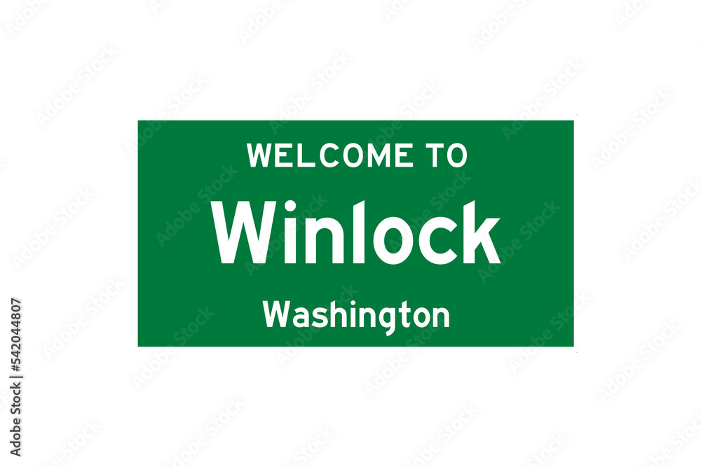 Winlock, Washington, USA. City limit sign on transparent background. Winlock, Washington, USA. City limit sign on transparent background.