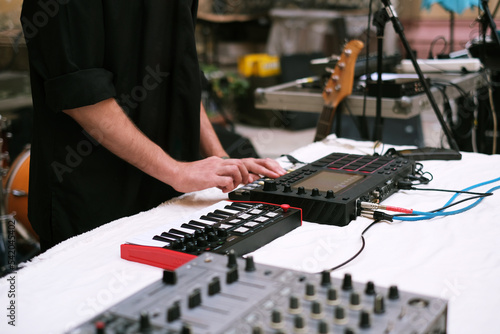 DJ at the party at the remote control