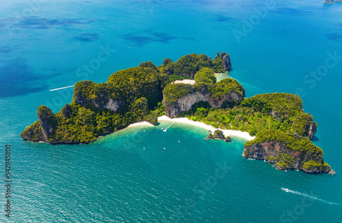 Aerial view of Koh Hong island in Krabi province, Thailand photo