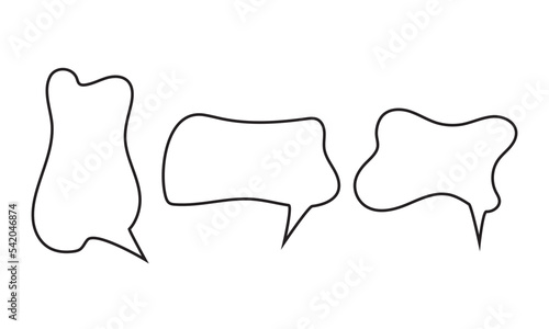 Big set of dialog boxes different variants drawn by hand. Vector flat illustrations. Collection pastel color doodle for talk, dialogue, decoration on white background.