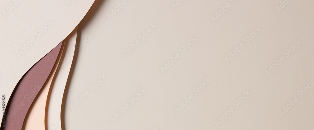 Abstract beige colored paper texture background. Minimal paper cut ...