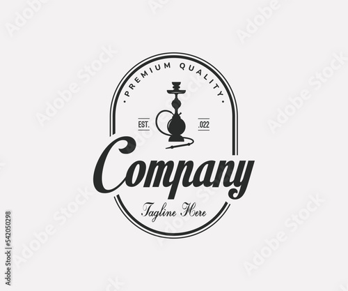 Hookah logo design vector icon. Arabian shisha logo design. Smoke logo