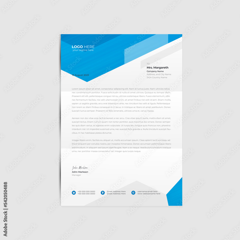 Creative letterhead template design for your business grow
