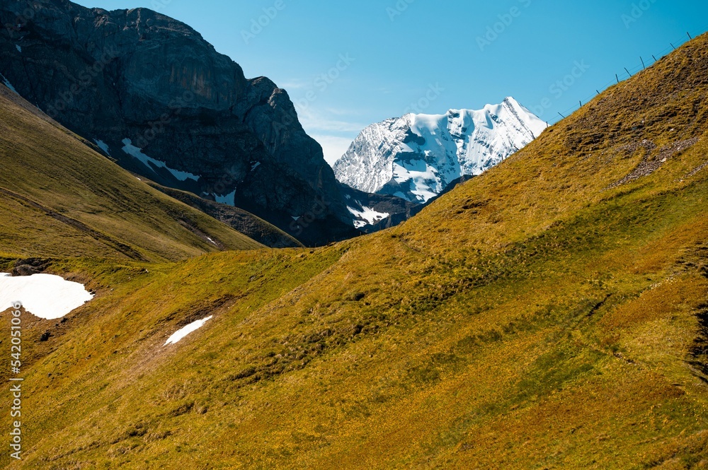 Bernese Oberland hiking ridge landscape in Switzerland