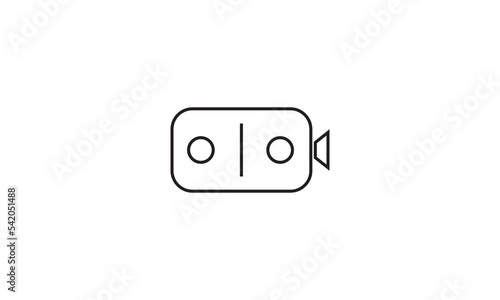 Video recorder icon in flat style isolated