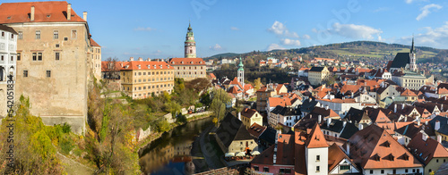 Panorama of the Czech Krumlov.