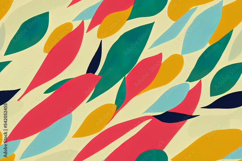 tropical pattern with multicolored hand drawn elements and funny background. leaves pattern tropical pattern with multicolored hand drawn elements and funny background. leaves pattern