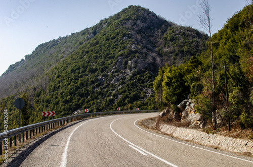 asphalt road through mountains © fotomey50
