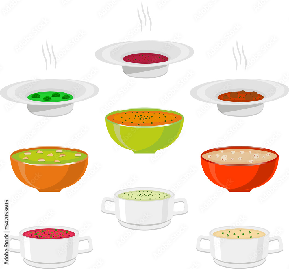 Various ceramic bowl of soup Various ceramic bowl of soup