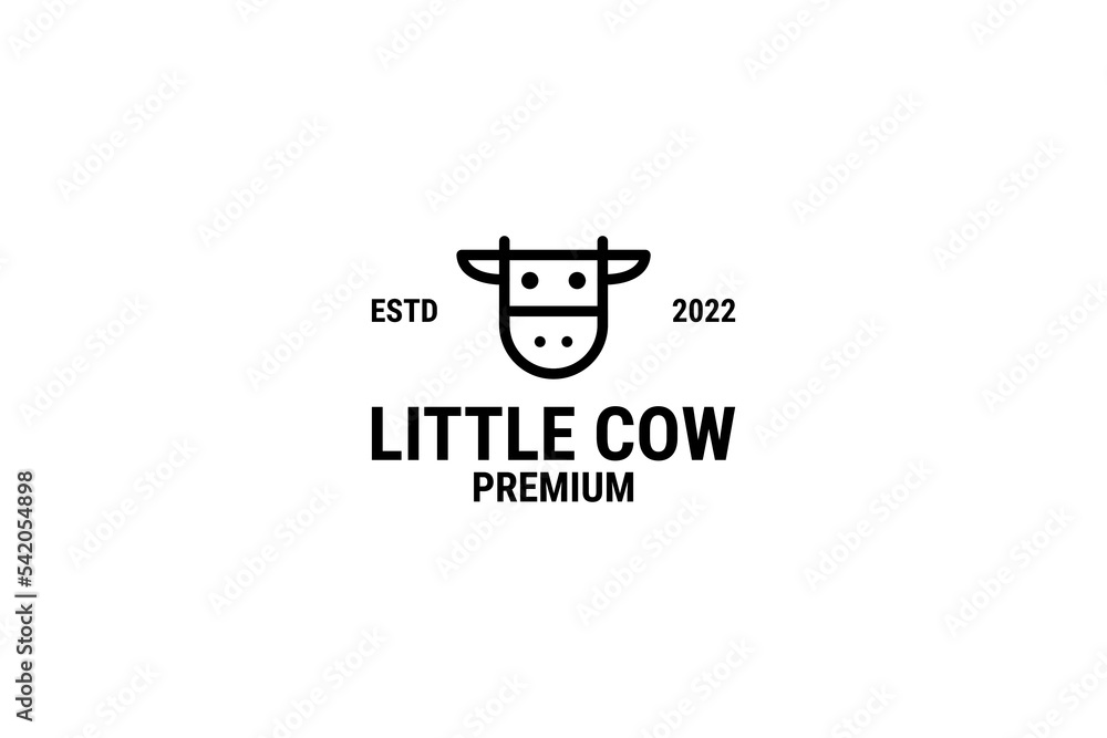 Cute head cow logo design vector illustration Cute head cow logo design vector illustration