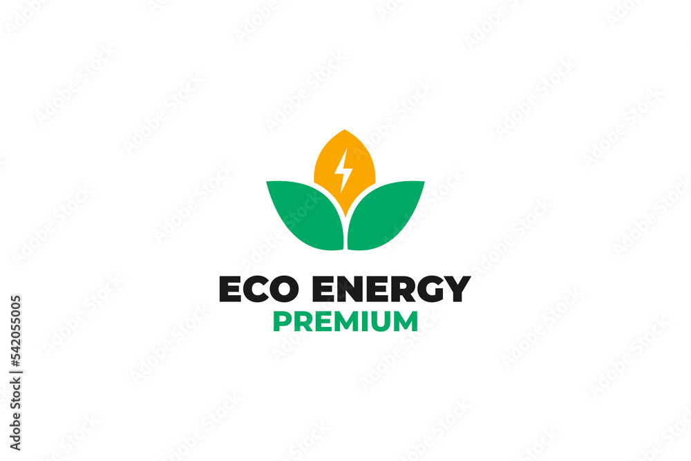 Flat eco energy logo design vector illustration Flat eco energy logo design vector illustration